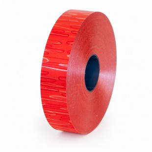 Rolă panglică poliester roșie cu model abstract 3 cm pentru flori